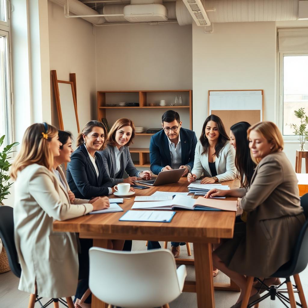 Ein Team in echtem, verbundenem Austausch